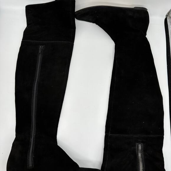 Valentino Garavani Womens Black Suede Over The Knee Flat Riding Boots EU 36.5 - Picture 2 of 15